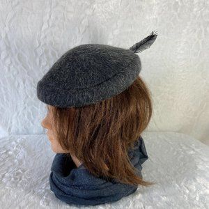 Vintage 100% Wool Kentucky Derby Hat Casual Fascinators Feather Tilt Style